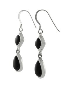 Sterling Silver and Onyx Earrings