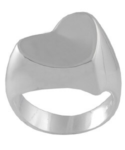 Sterling Silver Offset Chunky Heart Ring