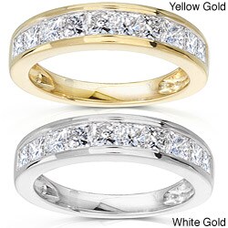 14k Gold 1ct TDW Princess Diamond Wedding Band (G-H, SI1-SI2)