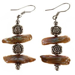 Brown Freshwater Biwa Pearl Earrings