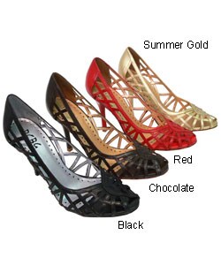 BCBG Paris Dobles Heeled Open Toe Pumps