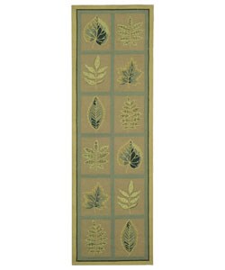 Handmade Forest Tan Wool Runner (2'6 x 8')