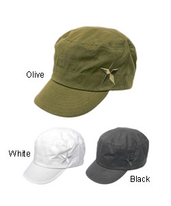 Hailey Hats Military Caps with Embroidered Star