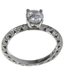 Tacori Platinum CZ Center 1/5ct TDW Diamond Ring (G, VS)