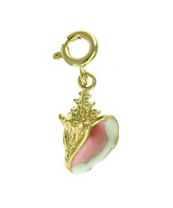 14k Yellow Gold Conch Shell Charm