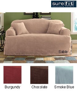 Sure Fit Smooth Suede T-cushion Loveseat Slipcover