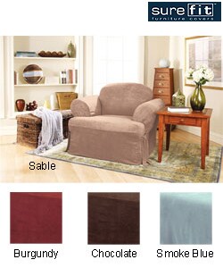 Sure Fit Smooth Suede T-cushion Chair Slipcover