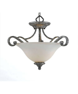 Monaco Forged Iron 2-light Semi-Flush Pendant