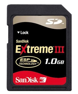 SanDisk 1GB Extreme III SD Memory Card (Bulk Packaging)