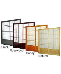 Wood and Rice Paper Eudes Shoji Double-sided Sliding Door Kit (China)