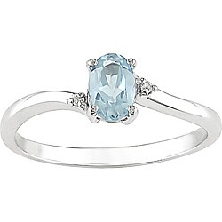 10k White Gold Oval Sky Blue Topaz Ring