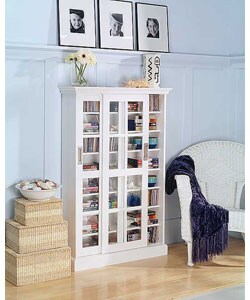 White Sliding Door Media Cabinet