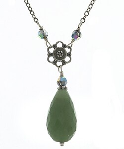Charming Life Sterling Silver and Green Aventurine Necklace