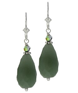 Charming Life Green Aventurine Teardrop Earrings