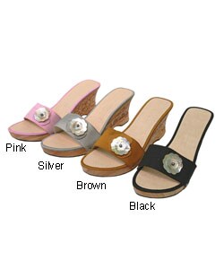 Journee Collection Single Strap Wedge Sandals