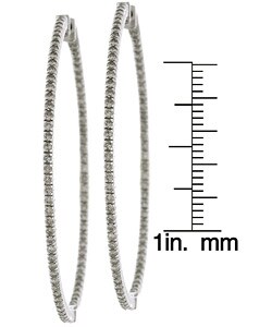 14k White Gold 2ct Diamond Hoop Earrings