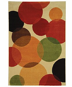 Fine-spun Bubbles Cream/ Multi Area Rug (6'7 x 9'6)