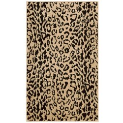 Mondrian Beige/ Black Animal-print Rug (2'3 x 3'9)