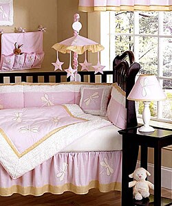 Dragonfly Dreams 12-piece Pink Crib Bedding Set