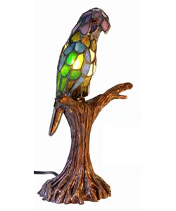 Tiffany-style Parrot Accent Lamp