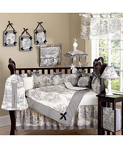 French Toile Black & Cream 10-piece Crib Set