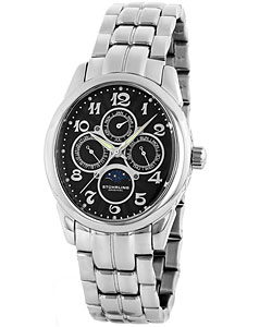 Stuhrling Original Aviator Calendar Moon Phase Swiss Quartz Watch