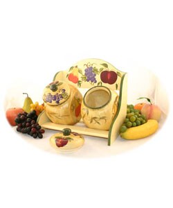 Tuscan Collection Hand-Painted 2-piece Jar Set