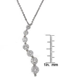 Sterling Silver Cubic Zirconia Journey Pendant