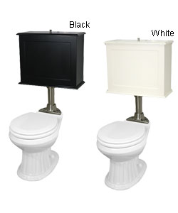 Innovations Raised Wood Tank Toilet with Satin Nickel Trim
