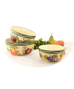 Tuscan Collection Hand Painted Three Bowl Set