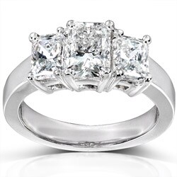 14k White Gold 2-4/5ct TDW Radiant Diamond Ring