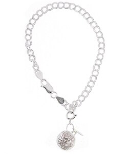 Sterling Silver Volleyball 7-inch Sports Charm Bracelet