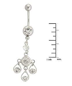 Rhodium-plated Chandelier Curved Barbell  (Set of 4)