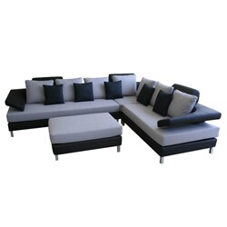 Irving 4-piece Leather/Fabric Sectional Sofa Set