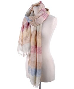 Pashmina Cashmere Herringbone Striped Wrap (Pack of 6)