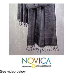 Black Breeze Silk Shawl (India)