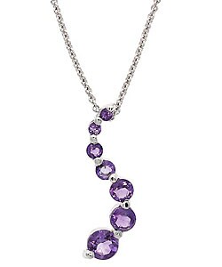 Glitzy Rocks Sterling Silver Amethyst Journey Necklace