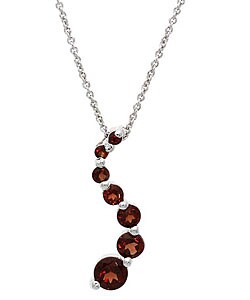 Glitzy Rocks Sterling Silver Garnet Journey Pendant