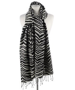 Zebra Print Pashmina Cashmere & Silk Wrap (Pack of 6)
