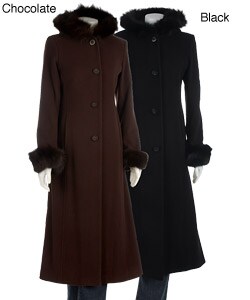 Marvin Richards Cashmere Blend Fox Hood Coat