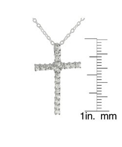 Sterling Silver CZ Cross Necklace