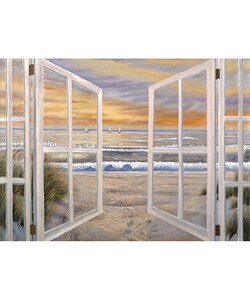 Ocean Window Scene Extra Large Canvas Art