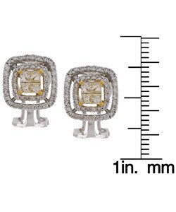 14k Two-tone Gold 3/4ct TDW Diamond Earrings