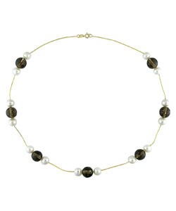 14k Gold Smokey Quartz Tin-cup Necklace
