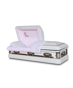 Antique White 18 Gauge Steel Casket