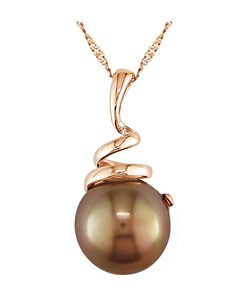 14k Pink Gold Cultured Brown FW Pearl Pendant
