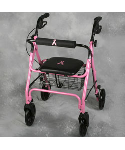 Medline Foldable Rollator for Breast Cancer Awareness