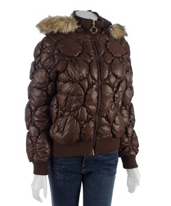 JLo Quilted Down Hooded Jacket