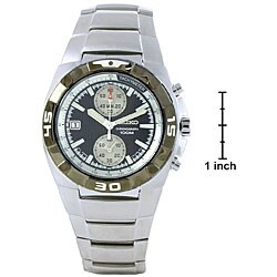 Seiko Men's Chrono Black Dial Stainless Steel Watch