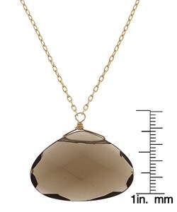 Charming Life 14k Goldfill Smokey Quartz Briolette Necklace